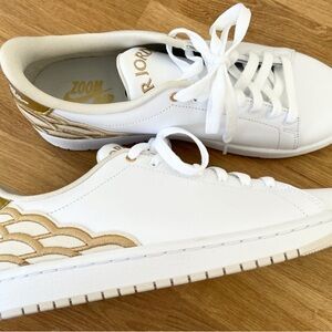 Nike Air Jordan Retro 1 Centre Court Gold White Mens Sneakers size 8 NEW